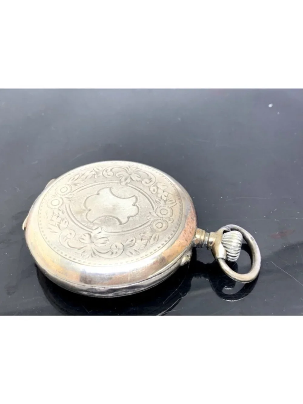 Antique Pocket Watch German Reichskrone Imperial Crown .800 Silver Case 50mm